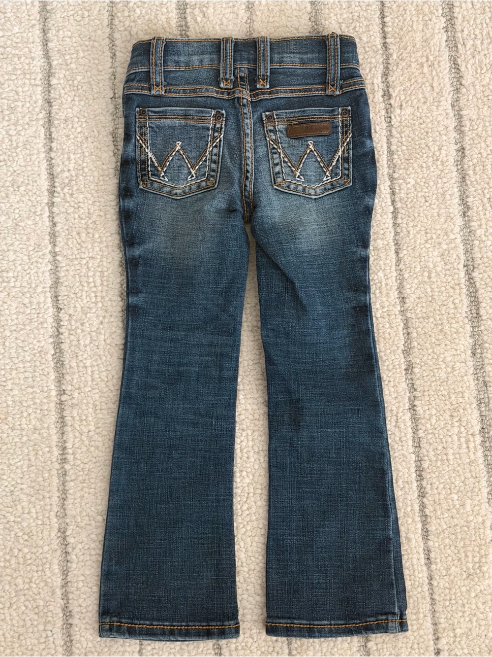 Wrangler Toddler Girls W Stitched Snap Front Adj Waist Bootcut Jeans 4 Reg